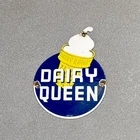VINTAGE DAIRY QUEEN ICE CREAM  PORCELAIN SIGN CAR GAS OIL TRUCK MOTORCYCLE