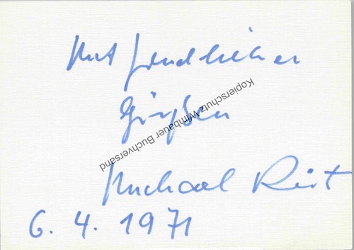 Original Autogramm Michael Rüth /// Autograph signiert signed signee Rüth, Micha