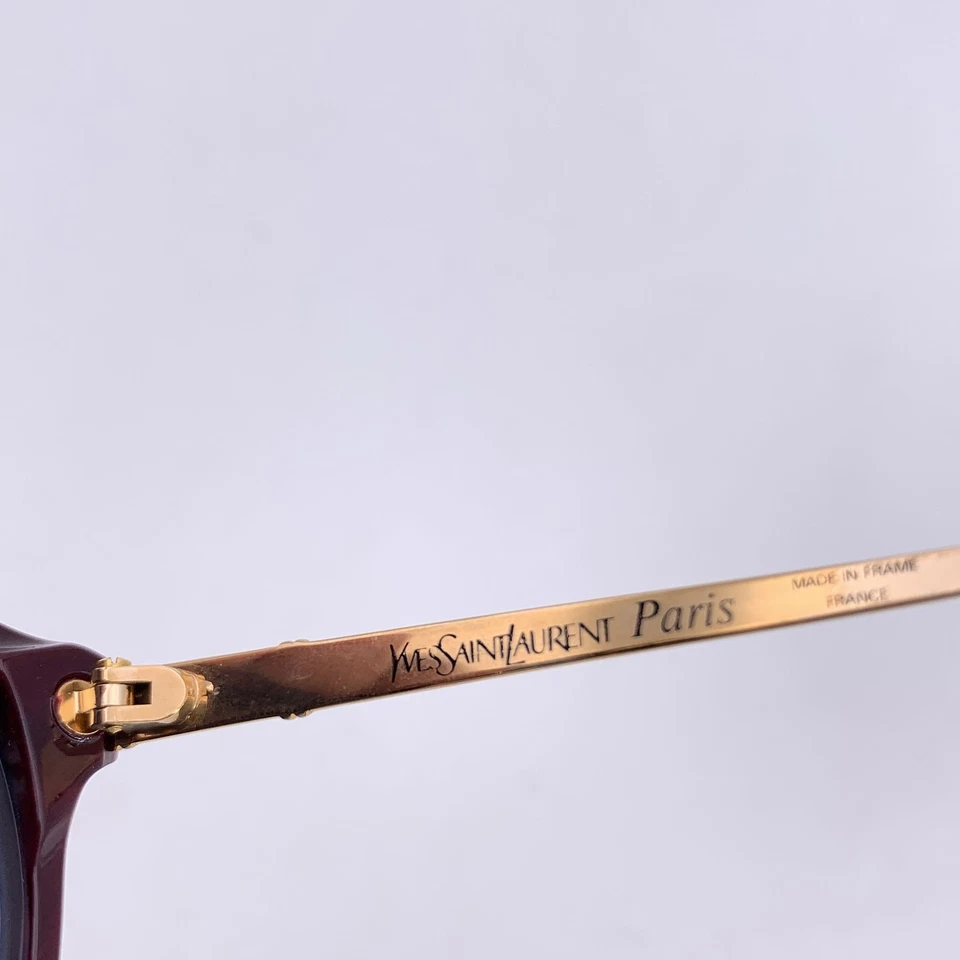 Auténticas gafas de sol Yves Saint Laurent vintage borgoña PERSEPHONE 54/17 130 mm Foto 3 de 4