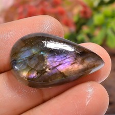 Natural Labradorite Pear 26Ct Polished 29X16X6mm Bracelet Grey Loose Gemstone