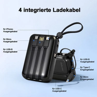 Powerbank 20000mAh USB-C USB-A Schnelllader Handy Smartphone Power-Bank schwarz - Bild 1 von 4