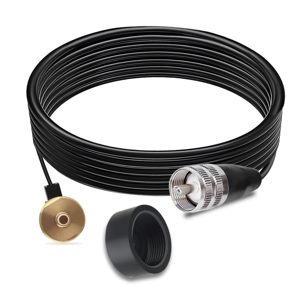 NMO Antenna Mount 3/8" with RG58 Coax Cable 13FT 4m PL259 Male ConnectorDust ...