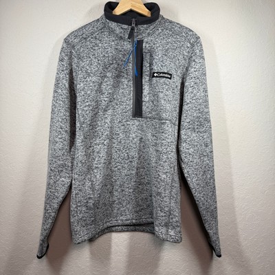 Men's Columbia Half Zip Gray and Black Pullover Top Size Small NEW