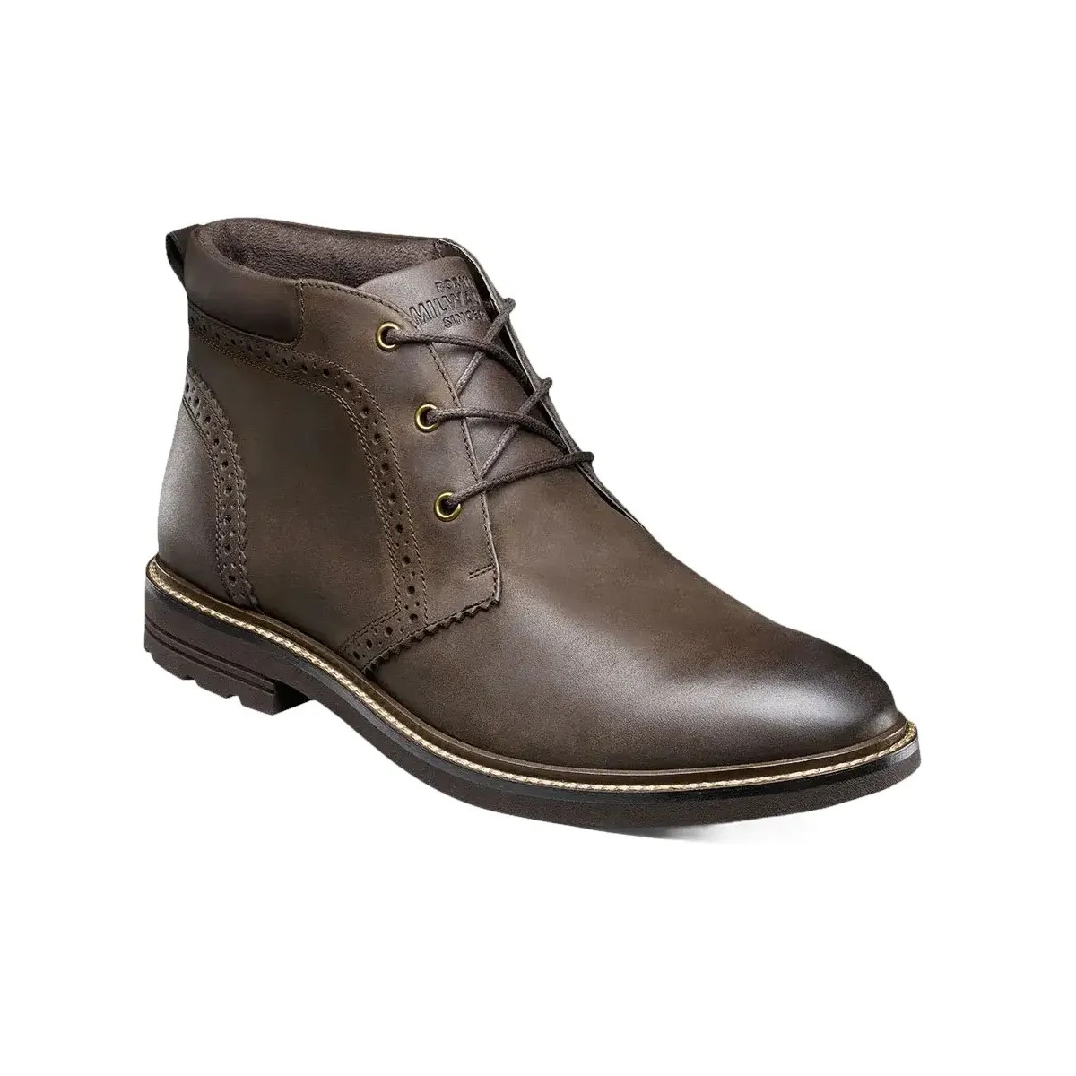 Nunn Bush Ozark II Plain Toe Chukka Boot Leather Brown CH Leather 85090-215 21690₽