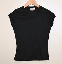 Vintage 80s NOS JM Collectables Black Cap Sleeve Size Girls XL (14)