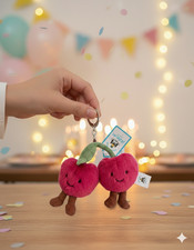 Cute Double Cherry Plush Keychain Soft Stuffed Toy Bag Charm