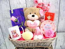Luxury Large Gift Hamper For Mum Pamper Basket Set Mug Teddy Cadbury Candle