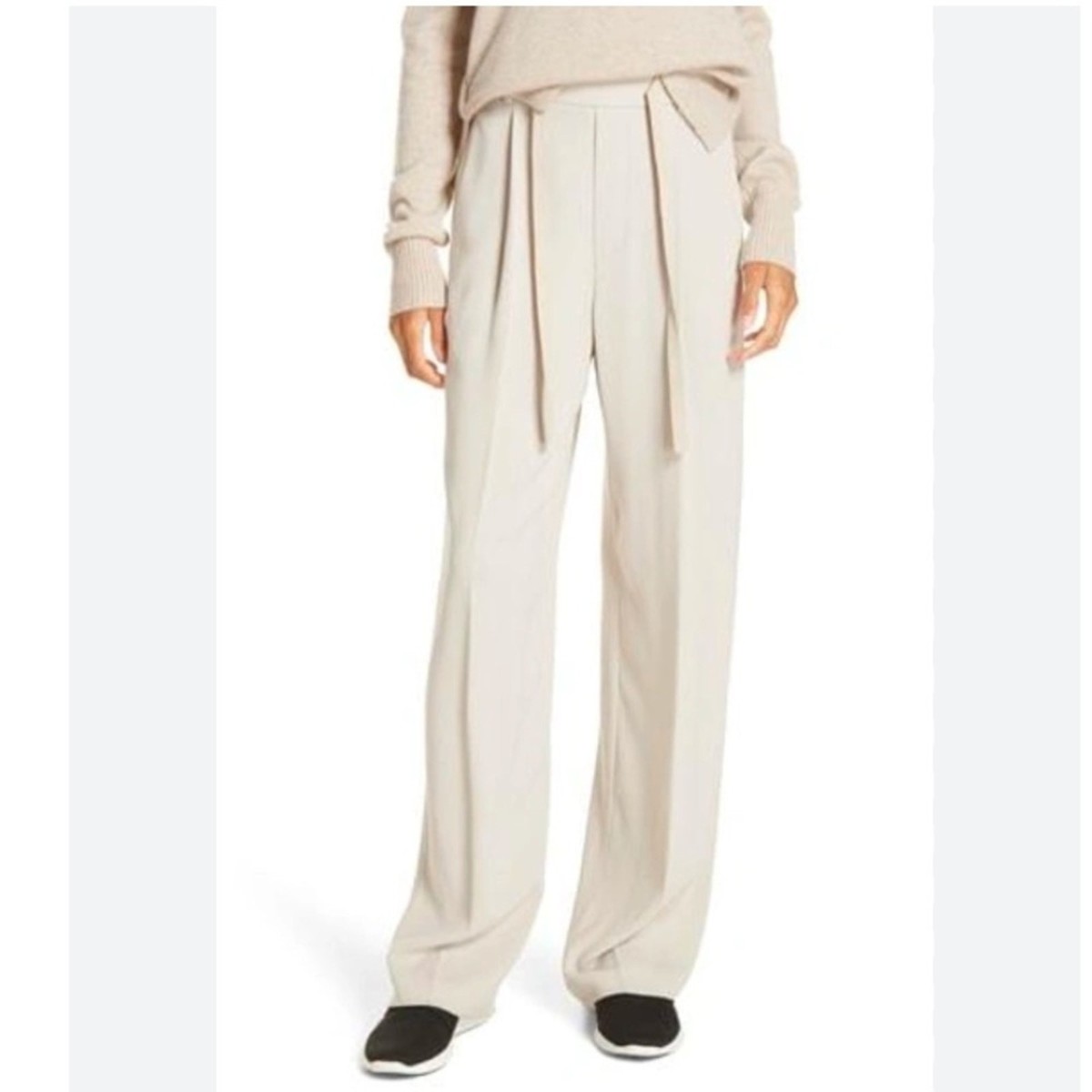 Vince Trouser Wide Leg Pull-On Pants in Marble Cream | eBay