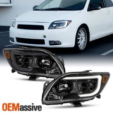 For 2005-2007 Scion Tc Black Headlights Pair Leftright W Led Drl Running Tube For 2005-2007 Scion Tc Black Headlights Pair Leftright W Led Drl Running Tube
