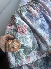 Vintage Ralph Lauren Allison KING Bedskirt Dust Ruffle Floral Roses Garden READ