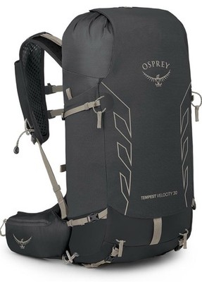 Osprey Tempest Velocity 30L Women's Hiking Backpack, Dark Charcoal/Chiru Tan