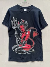 2000’s Devil Babe Slick Designs Y2K Style Horns  Tshirt Multiple Sizes
