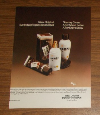 Seltene Werbung TABAC ORIGINAL After Shave Lotion & Spray Rasiercreme 1979