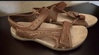Earth Spirit Brown Leather Strappy Sandals Hook & Loop Ankle Strap Rubber 8 — photo 2