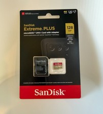 SanDisk Extreme PLUS 128GB MicroSDXC Card Adapter 4K UHD SDSQXBD-128G-AN6MA NIB