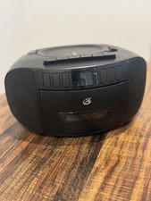 Sleek Black Portable Boombox - CD, Cassette, and Radio for Music