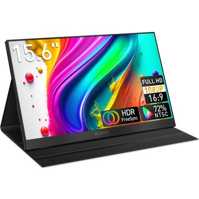15.6 inch Portable Monitor for Laptop, 1080P 72 NTSC 100 sRGB USB C HDMI Travel