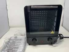 Counter Top Vertical Toaster Oven Black Dropdown Glass Door 6-Heat Settings