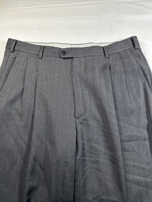 Zanella For Nordstrom Austin Mens Pleated Dress Pants Cuffed Black Sz- 35 #5886