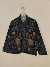 Hand Embroidery Outerwear Suzani Velvet Jacket Handmade Boho Chic Coat Uzbek Coa