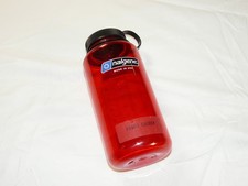 Nalgene 32oz Wide Mouth Red Water Bottle BPA Free Made in USA