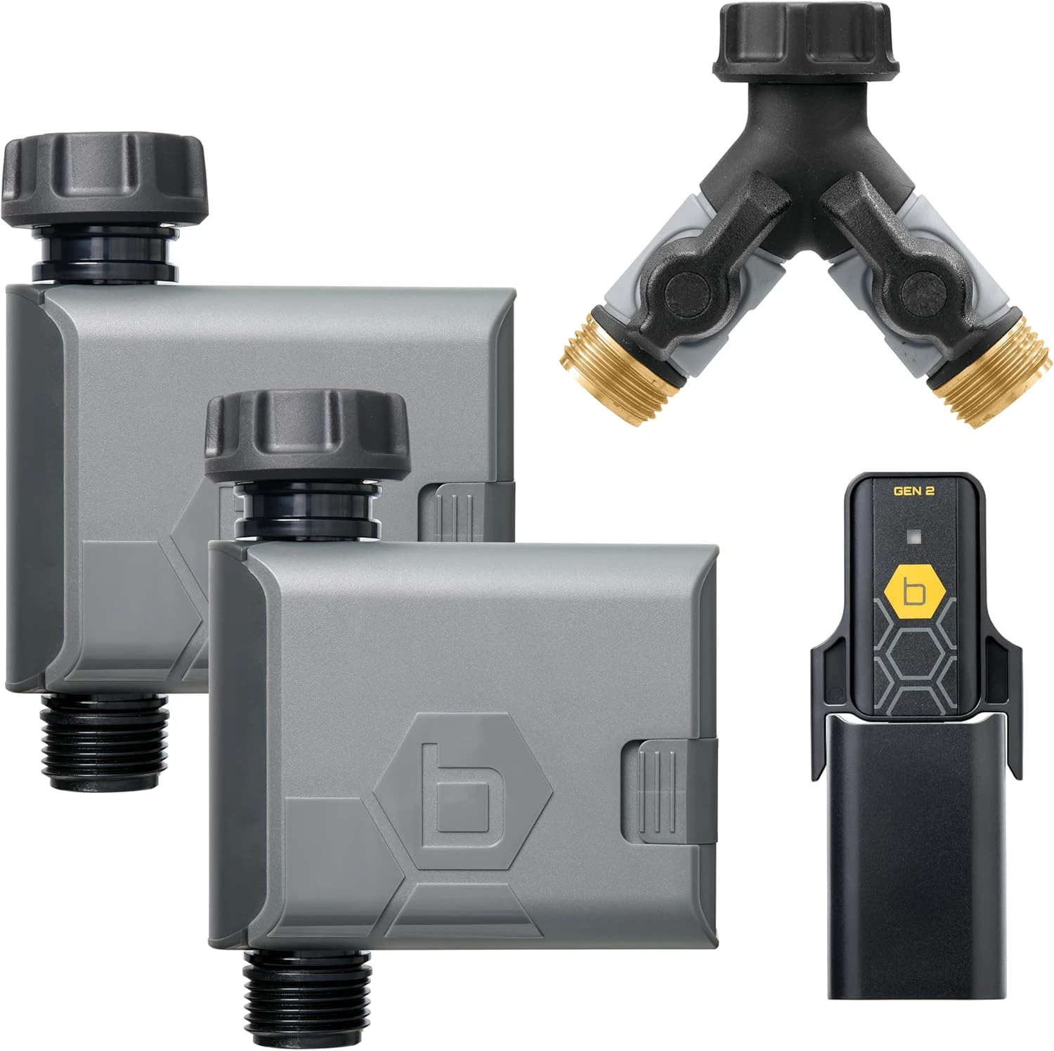 B-Hyve Gen 2 Smart Hose Timer 2-Pack with Wi-Fi Hub & Y Splitter