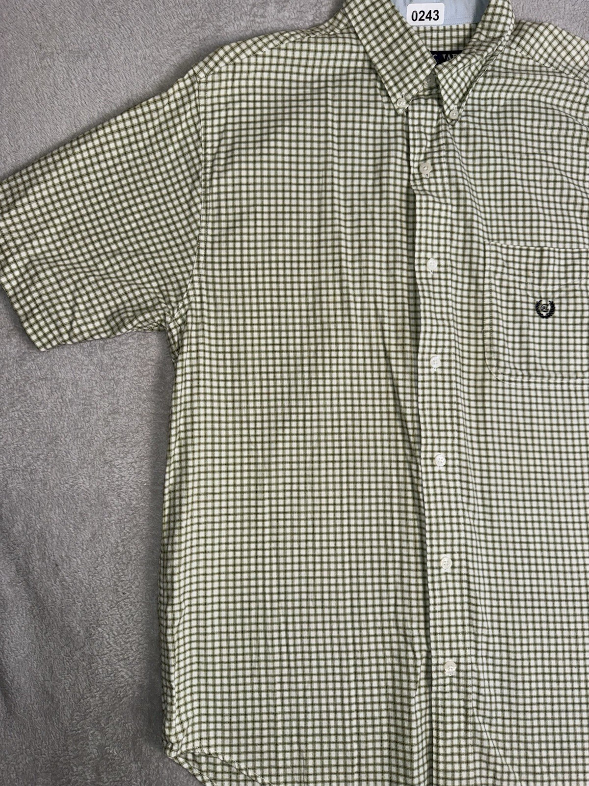 Chaps Ralph Lauren Men’s Shirt Green White Checkered Size Medium Plaid image 2