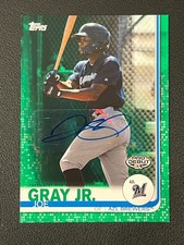 Joe Gray Jr 2019 Topps Pro Debut Auto Green Parallel /99 Brewers