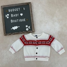 NWOT JANIE AND JACK Fair Isle Cardigan Sweater Size 0-3 Months