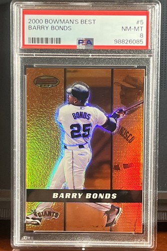 Barry Bonds 2000 Topps Bowmans Best Refractor #5 San Francisco Giants PSA 8
