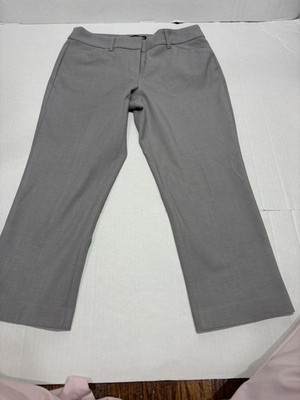 Express Gray Low Rise Crop Straight Leg Flat Front Dress Pants Women