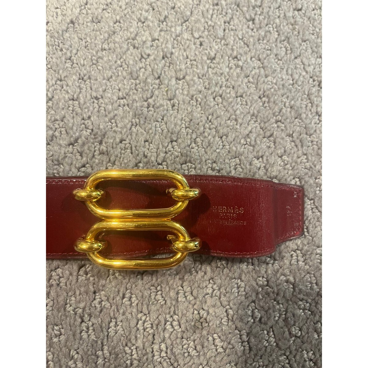 Hermès VINTAGE REVERSIBLE HERMES BELT 32MM BOX T LEATHER ANCHOR CHAIN BELT Hermès VINTAGE REVERSIBLE HERMES BELT 32MM BOX T LEATHER  main image 2