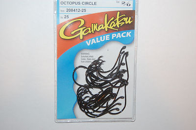 gamakatsu octopus circle hook size 2/0 25 per pack 208412-25 value pack hooks