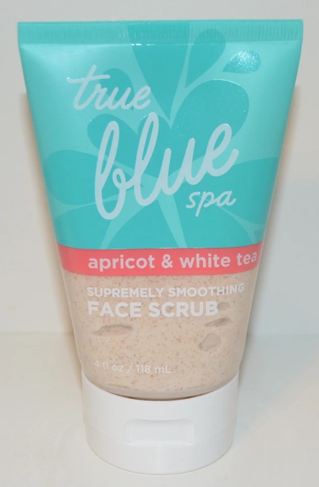 NEW BATH & BODY WORKS TRUE BLUE SPA APRICOT WHITE TEA SMOOTHING FACE SCRUB HTF - Image 2 of 2