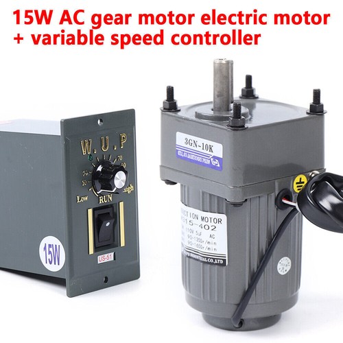 110V Electric Single Phase AC Gear Motor Variable Speed Controller 1:10 125RPM - Picture 1 of 11