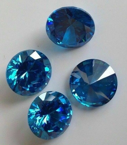 Cubic Zirconia - In Sapphire & Topaz Colours Round Best Quality 2-8 mm - Foto 2 di 17