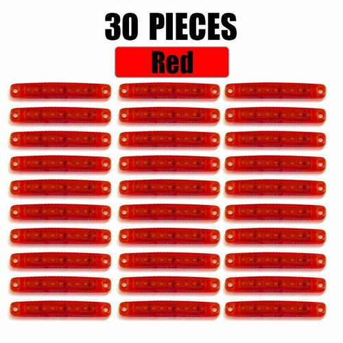 30x 9-LED Red Sealed Side Marker Clearance Light For Truck Trailer Lorry Bus Van - Picture 9 of 12