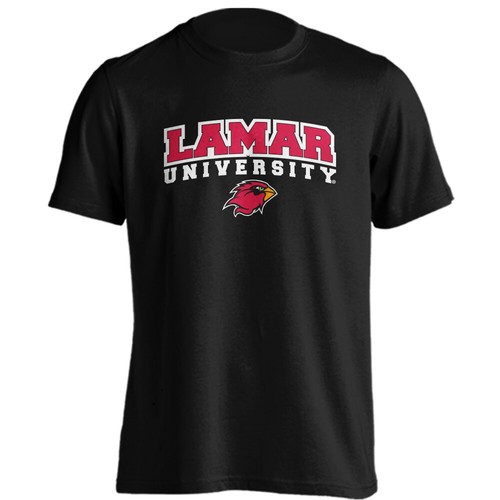 Lamar University Cardinals Arched Text With Logo Short Sleeve T-Shirt Tee - 第 9/15 張圖片