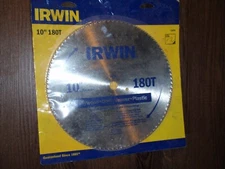 Irwin 10 Inch Circular Saw Blade 180T for Plywood OSB Veneer Plastic  - New