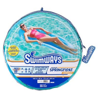 SwimWays Spring Float Premiun Hammock Pool Lounge Chair with Hyper-Flate Valve,