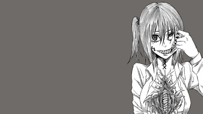 Anime girls horror monochrome simple Playmat Game Mat Desk