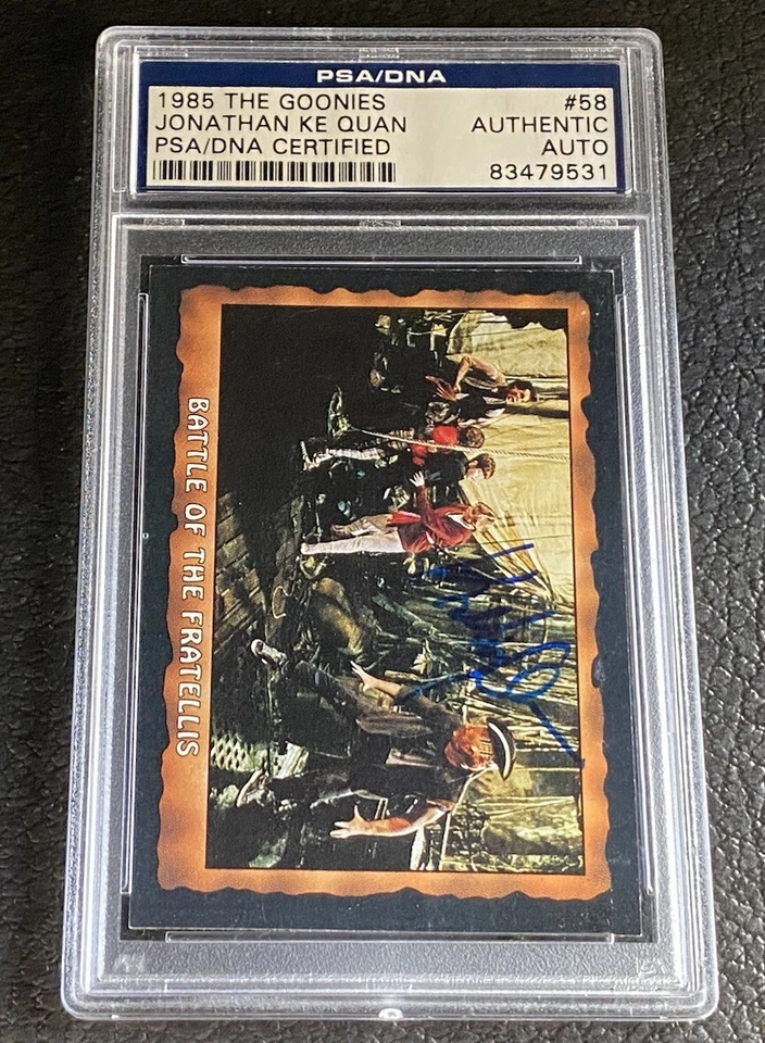PSA Auto 1985 Topps The Goonies Jonathan Ke Quan Signed Card #58 Ke Huy DNA 80s - Image 2 of 3
