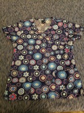 Zoe Chloe Scrub Top Small Petite Blue