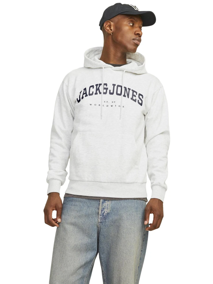 Jack & Jones Jprcclogan Felpa Uomo Girocollo, Maglia Tuta In Cotone, Casual, Regular Fit