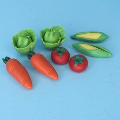 Dollhouse Miniature Vegetables Lettuce Corn Tomato and Carrot