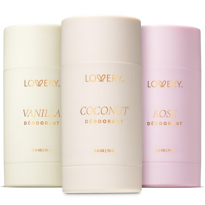 3-Pc. Deodorant Anti-Perspirant Stick, Aluminum Free, Vanilla, Coconut,& Rose