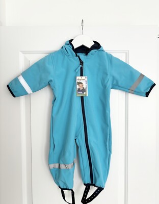 Playshoes Outdoor Reflective Fleece Overall Jumpsuit Blue Unisex Baby 3-6 Months