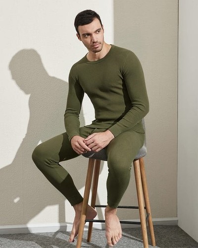LAPASA Conjunto de Ropa Interior Térmica Waffle para Hombres Algodón Largo Johns Manga Larga Base... - Imagen 5 de 5