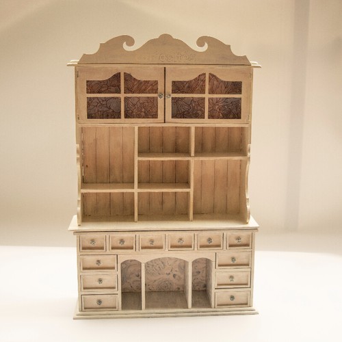 1/12 Scale Dollhouse Miniatures Furniture Vintage Cabinet Unfinished Handmade - Picture 4 of 13