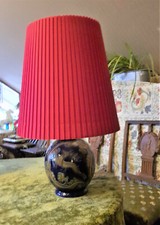 Vintage Keramik TISCHLAMPE LAMPENFUß Salzglasur Kobalt HIRSCH Reinh. Merkelbach